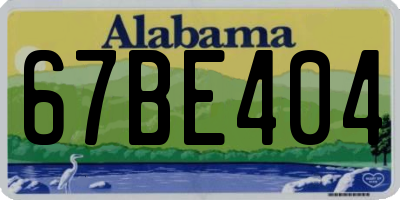 AL license plate 67BE404