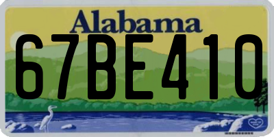 AL license plate 67BE410
