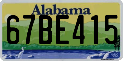 AL license plate 67BE415