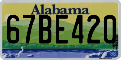 AL license plate 67BE420