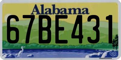 AL license plate 67BE431