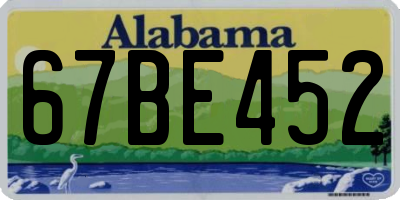 AL license plate 67BE452