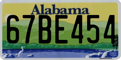 AL license plate 67BE454