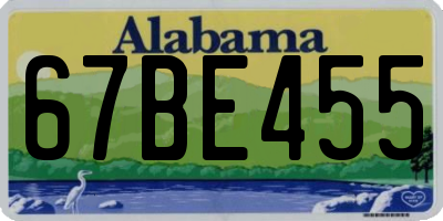 AL license plate 67BE455