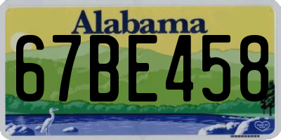 AL license plate 67BE458