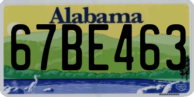 AL license plate 67BE463