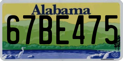 AL license plate 67BE475