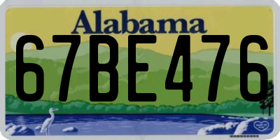 AL license plate 67BE476