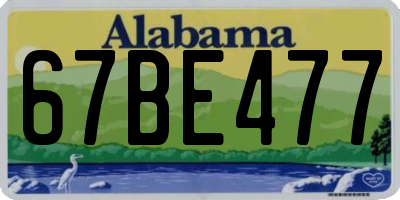 AL license plate 67BE477