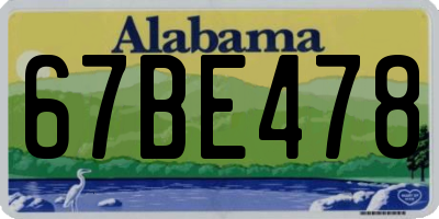AL license plate 67BE478