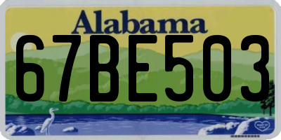 AL license plate 67BE503