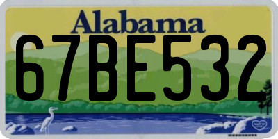 AL license plate 67BE532