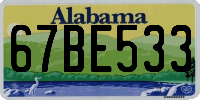 AL license plate 67BE533