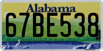 AL license plate 67BE538