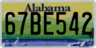 AL license plate 67BE542