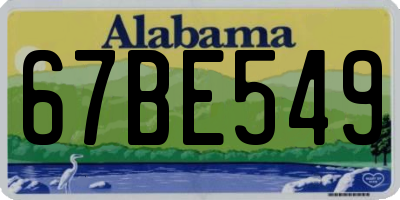 AL license plate 67BE549