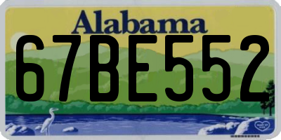 AL license plate 67BE552