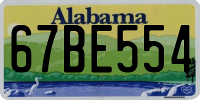 AL license plate 67BE554
