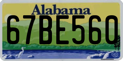 AL license plate 67BE560