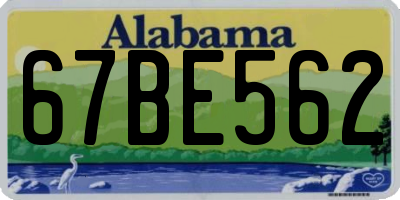 AL license plate 67BE562