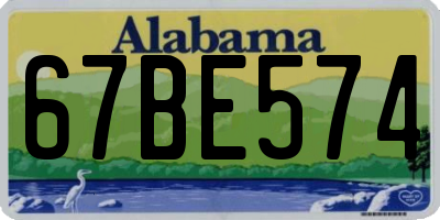 AL license plate 67BE574