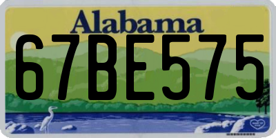 AL license plate 67BE575