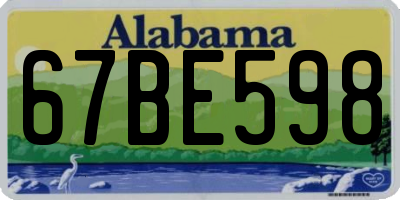 AL license plate 67BE598