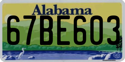 AL license plate 67BE603