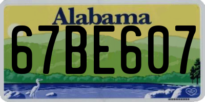 AL license plate 67BE607