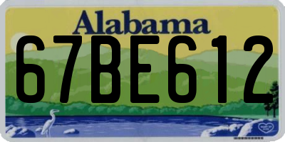 AL license plate 67BE612