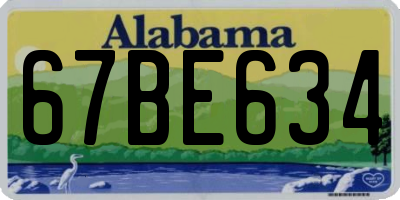 AL license plate 67BE634