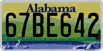 AL license plate 67BE642