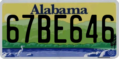 AL license plate 67BE646