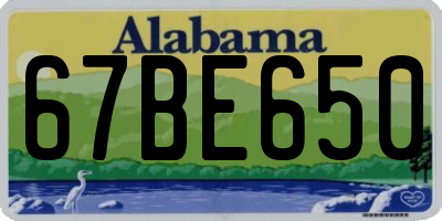 AL license plate 67BE650
