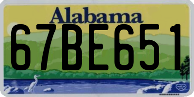 AL license plate 67BE651