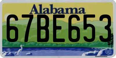 AL license plate 67BE653