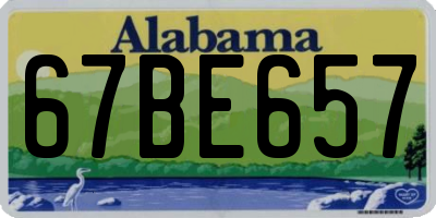 AL license plate 67BE657