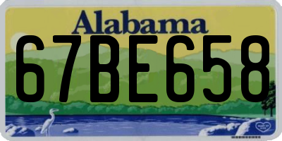 AL license plate 67BE658