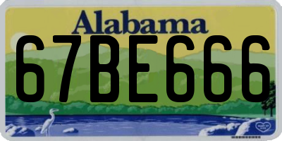 AL license plate 67BE666