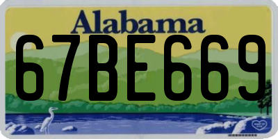 AL license plate 67BE669