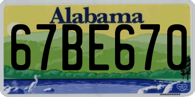 AL license plate 67BE670