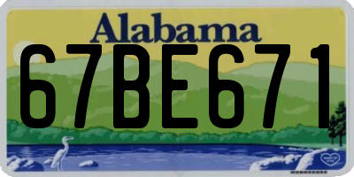 AL license plate 67BE671