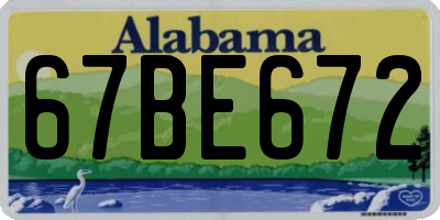 AL license plate 67BE672