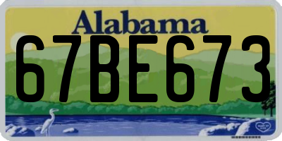 AL license plate 67BE673