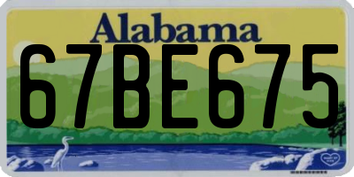 AL license plate 67BE675