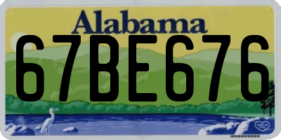 AL license plate 67BE676