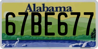 AL license plate 67BE677