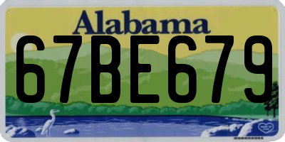 AL license plate 67BE679