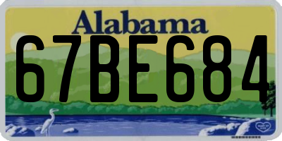 AL license plate 67BE684