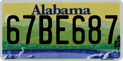 AL license plate 67BE687